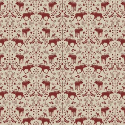 Arvidssons textil Gardintyger Mönstrade|Arvidssons Textil|Skogens Konung culla röd - tyg