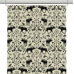 Arvidssons textil Panelgardiner|Skogens konung culla svart - panelgardiner