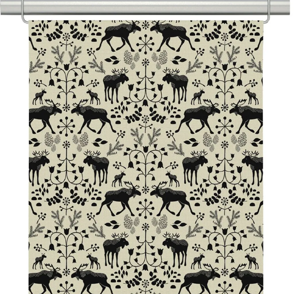 Arvidssons textil Panelgardiner|Skogens konung culla svart - panelgardiner