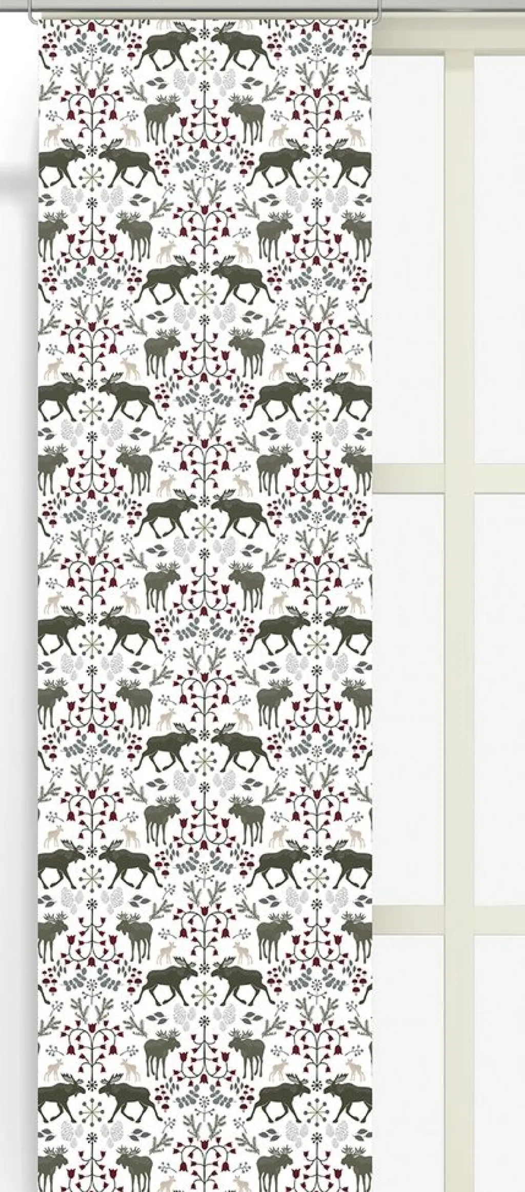 Arvidssons textil Panelgardiner|Skogens konung khakigrön - panelgardiner
