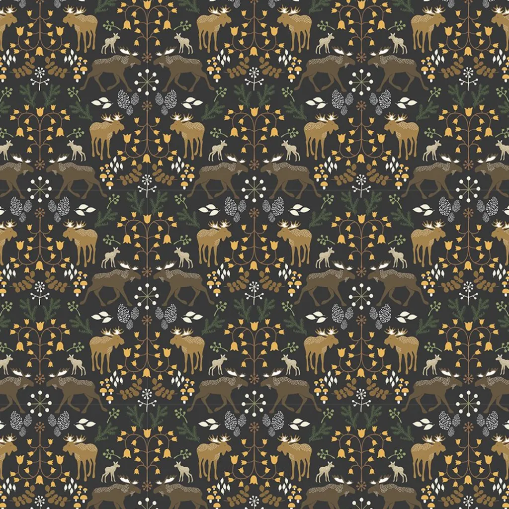 Arvidssons textil Förkläden|Skogens konung svart förkläde med ficka