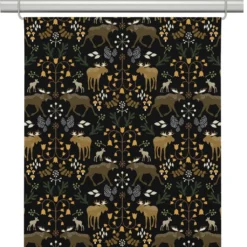 Arvidssons textil Panelgardiner|Skogens konung svart - panelgardiner