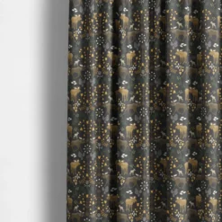 Arvidssons textil Gardintyger Mönstrade|Arvidssons Textil|Skogens Konung svart - tyg