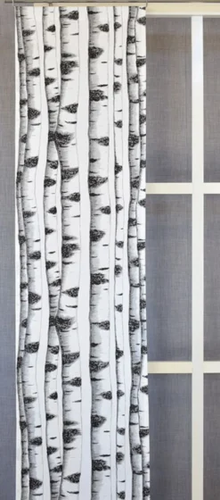 Arvidssons textil Panelgardiner|Skogsbryn panelgardiner med björkstammar