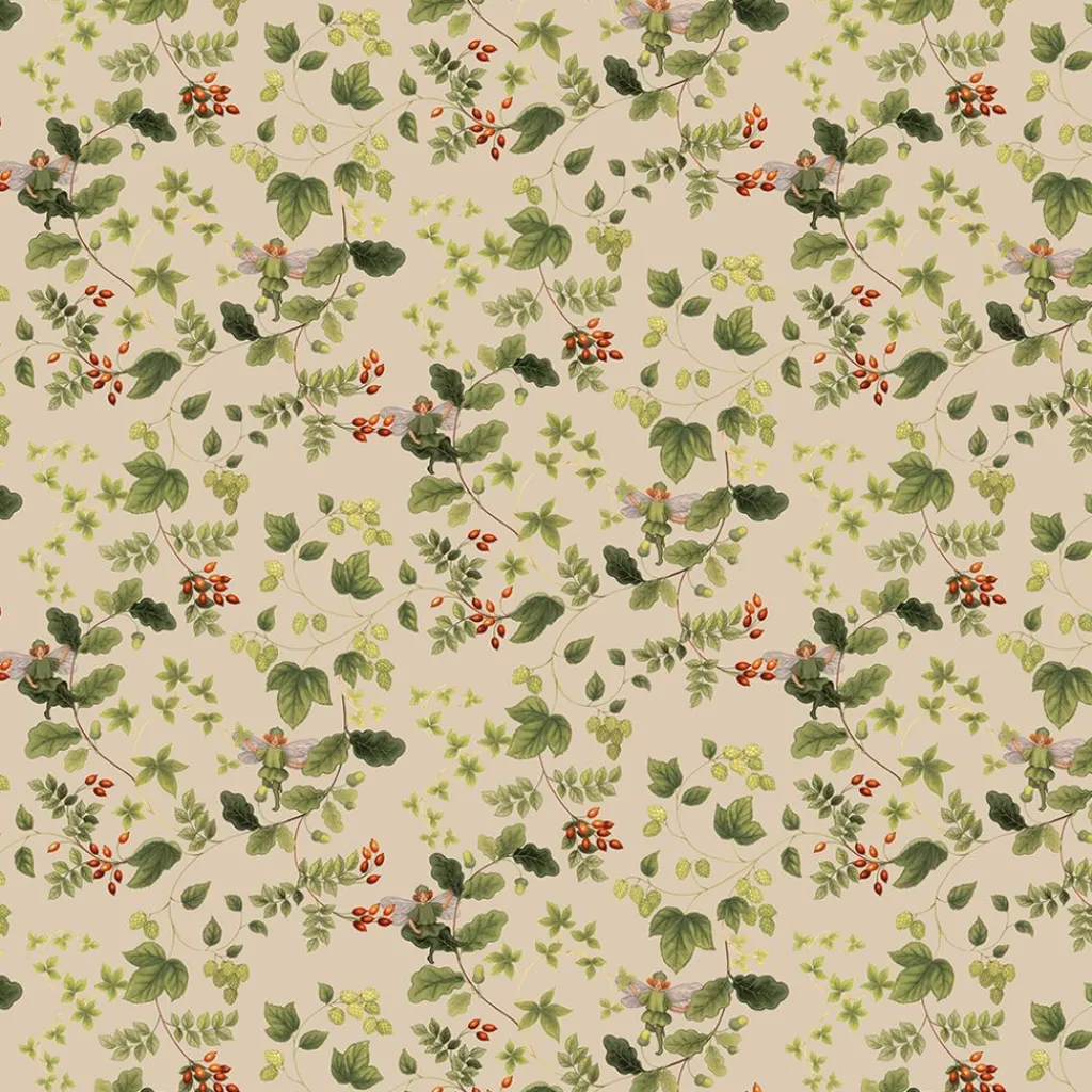 Arvidssons textil Gardintyger Mönstrade|Arvidssons Textil|Skogsälvan beige tyg
