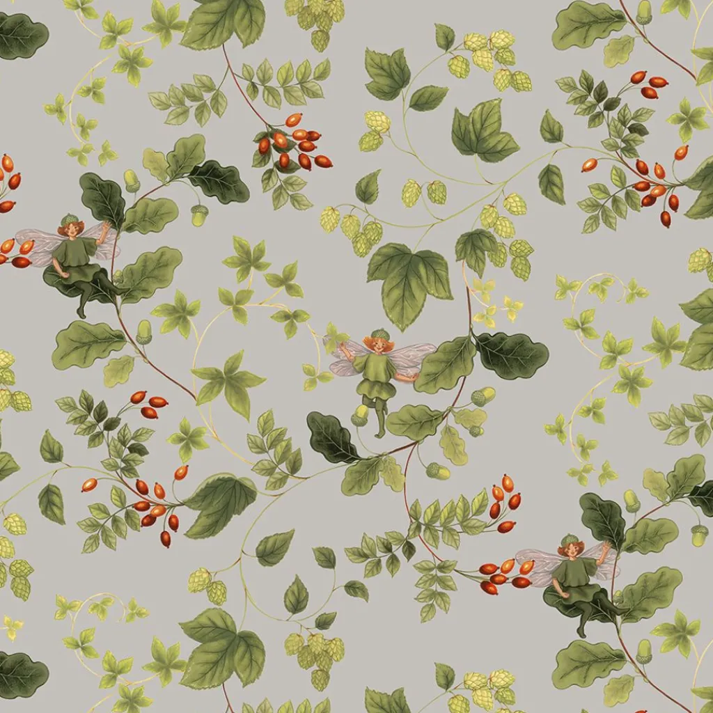 Arvidssons textil Gardintyger Mönstrade|Arvidssons Textil|Skogsälvan grå tyg