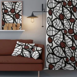 Arvidssons textil Arvidssons Textil|Gardintyger Mönstrade|Snöbär svart-rost tyg
