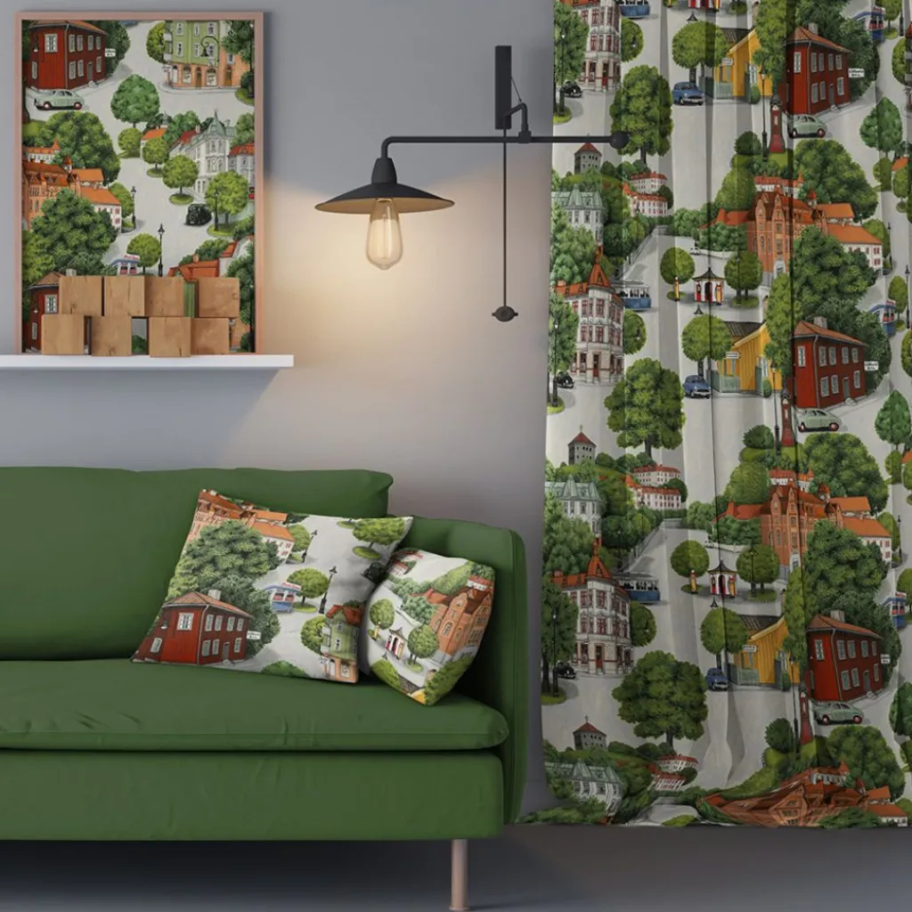 Arvidssons textil Gardiner Mönstrade|Sommarstad gardiner