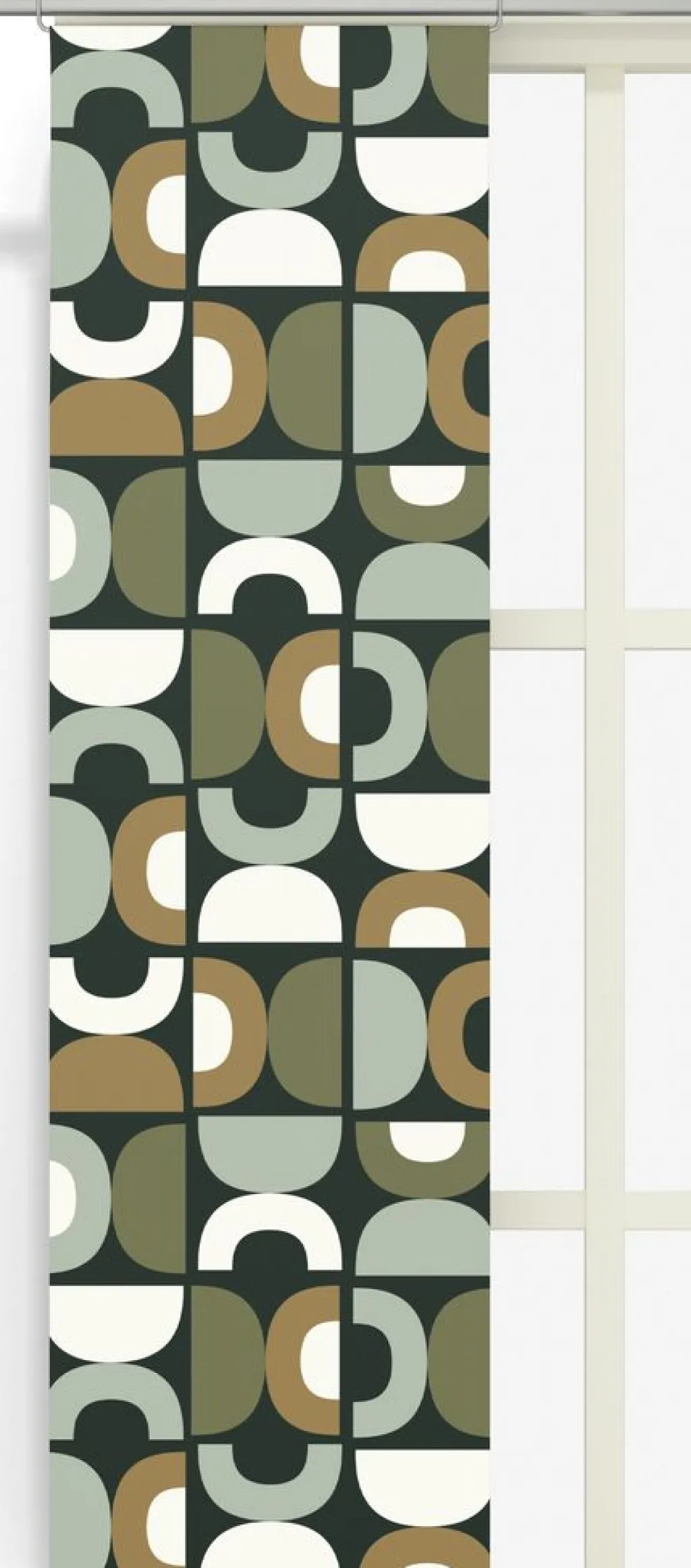 Arvidssons textil Panelgardiner|Spiraldans grön panelgardiner