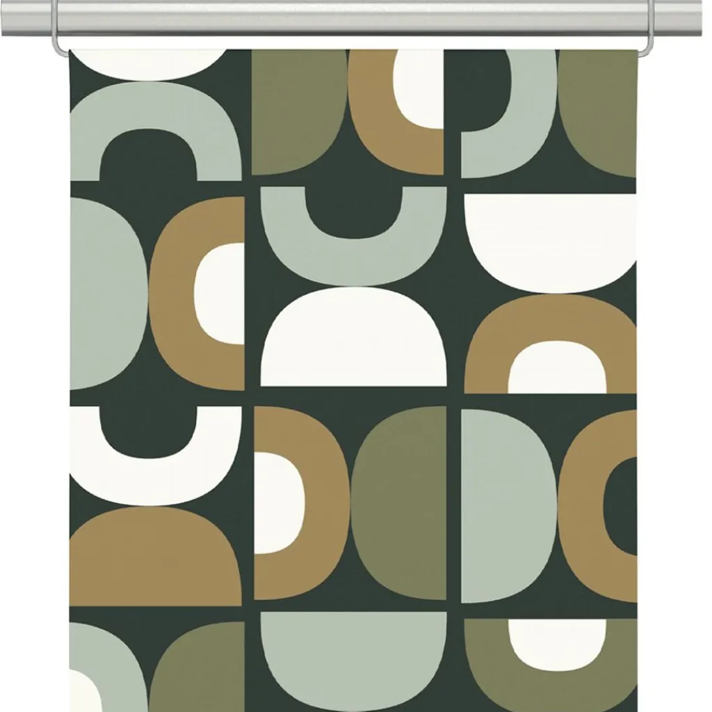 Arvidssons textil Panelgardiner|Spiraldans grön panelgardiner