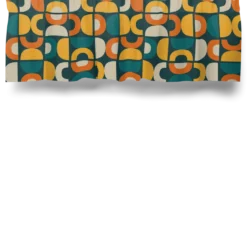 Arvidssons textil Gardinkappor Mönstrade|Spiraldans turkos-gul gardinkappa metervara