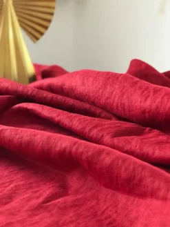 Arvidssons textil Linnetyger|Stentvättat Linne|Stentvättat linnetyg Duvemåla röd