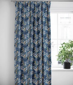 Arvidssons textil Gardiner Mönstrade|Stjärnspeja blå gardiner