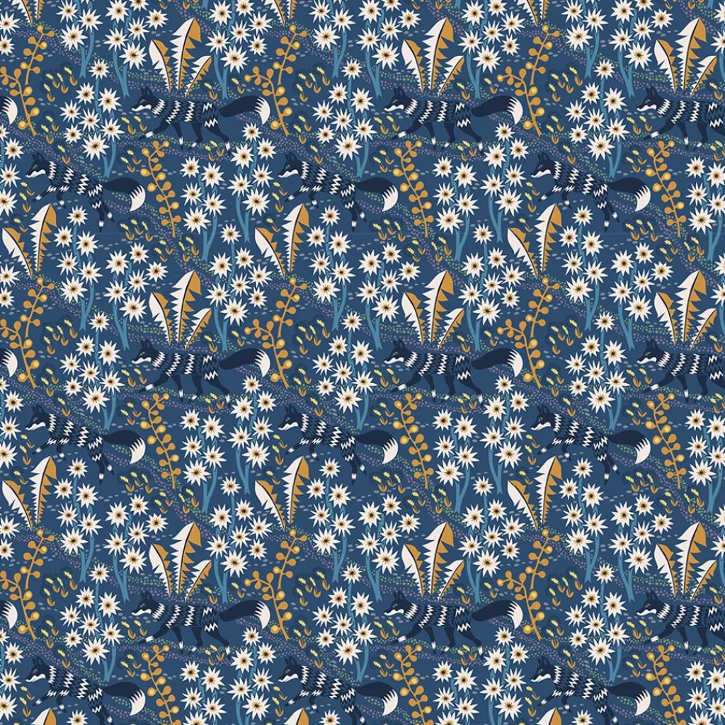Arvidssons textil Gardintyger Mönstrade|Arvidssons Textil|Stjärnspeja blå tyg