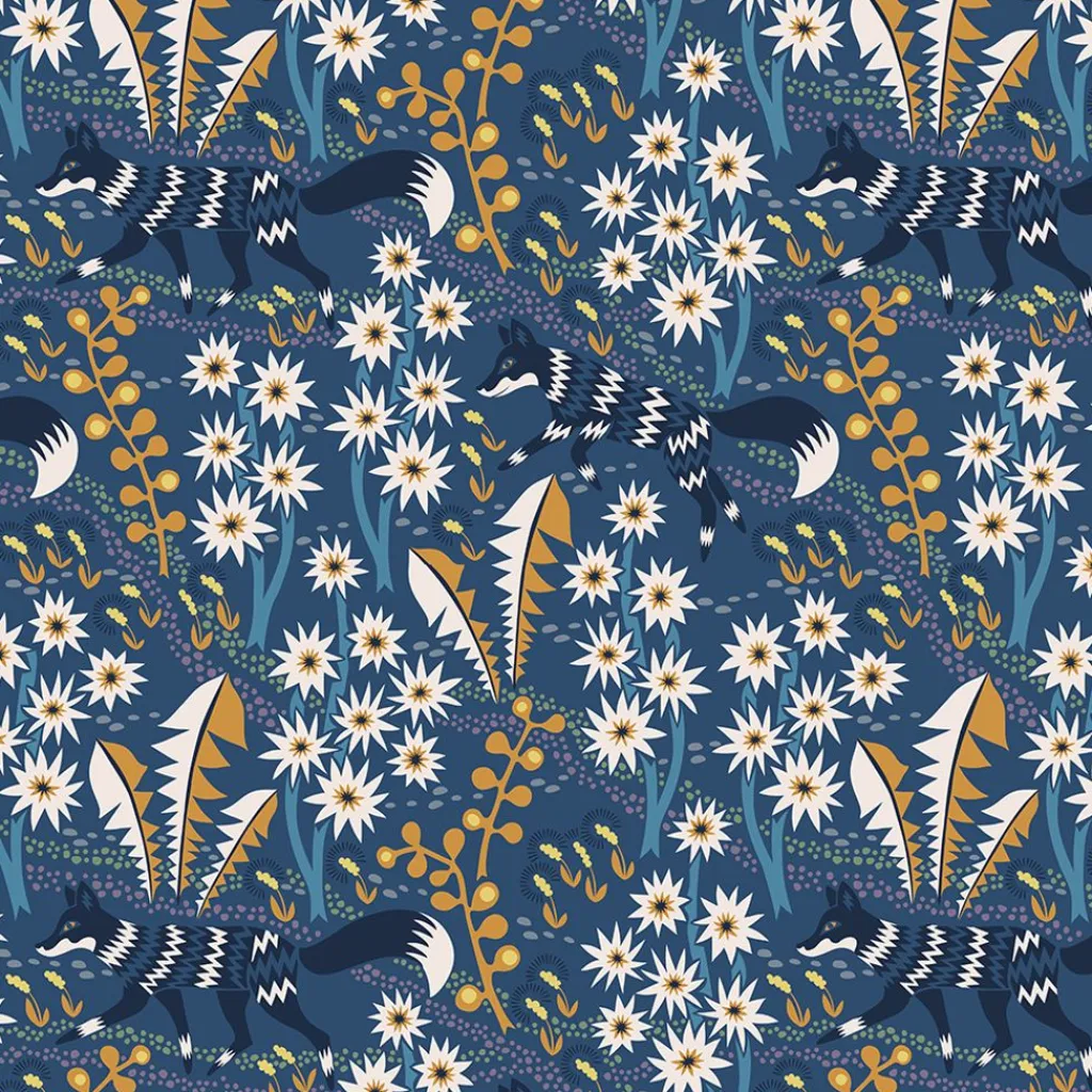 Arvidssons textil Gardintyger Mönstrade|Arvidssons Textil|Stjärnspeja blå tyg