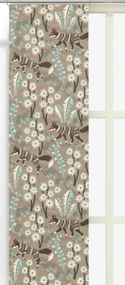 Arvidssons textil Panelgardiner|Stjärnspeja khaki panelgardiner
