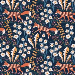Arvidssons textil Gardintyger Mönstrade|Arvidssons Textil|Stjärnspeja mörkblå tyg