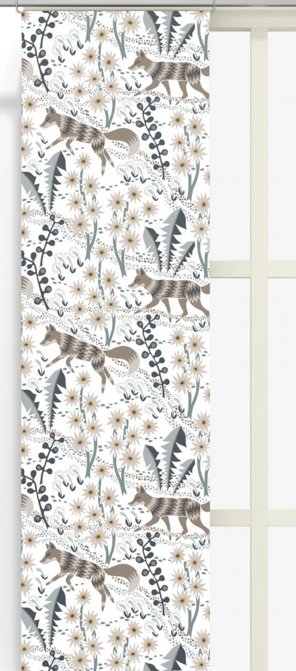 Arvidssons textil Panelgardiner|Stjärnspeja offwhite-ljusbrun panelgardiner