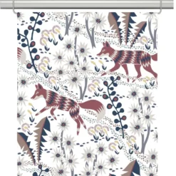 Arvidssons textil Julgardiner|Panelgardiner|Stjärnspeja offwhite-vinröd panelgardiner