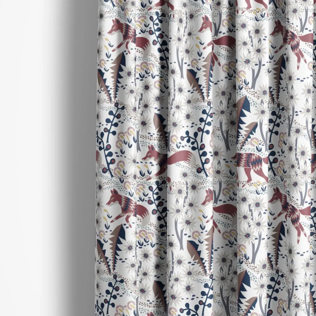Arvidssons textil Gardintyger Mönstrade|Arvidssons Textil|Stjärnspeja offwhite-vinröd tyg