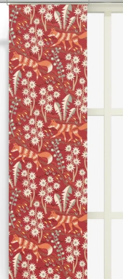 Arvidssons textil Panelgardiner|Stjärnspeja röd panelgardiner