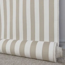 Randiga Möbeltyger|Dynväv|Straight Line outdoor beige randigt jacquardtyg