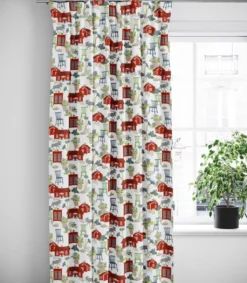 Arvidssons textil Gardiner Mönstrade|Strövtåg vit gardiner