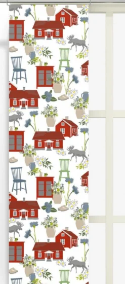 Arvidssons textil Panelgardiner|Strövtåg vit panelgardiner