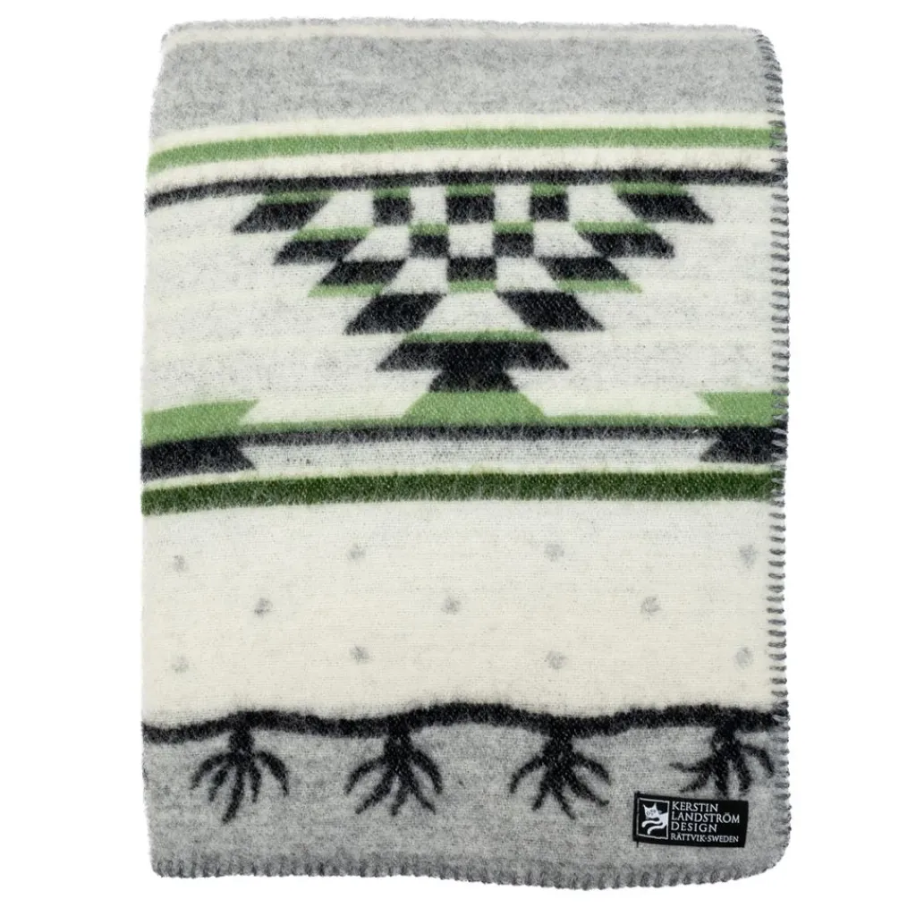 Kerstin Landström Design Ullfiltar|Sundborn grön ullfilt 130x180cm -