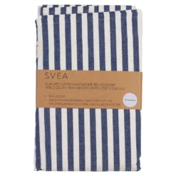 Fondaco Bordsduk|Svea denim textilvaxduk – Randig vattenavvisande duk