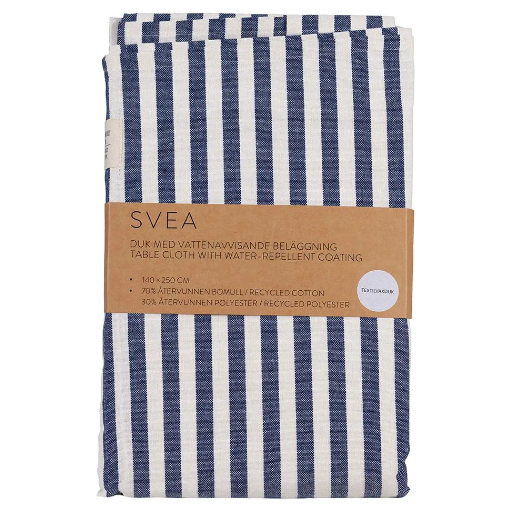 Fondaco Bordsduk|Svea denim textilvaxduk – Randig vattenavvisande duk