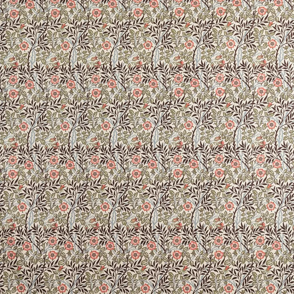 Nordisk Textil Arts & Crafts Tyger|Gardintyger Mönstrade|Sweet flower brun-grön tyg