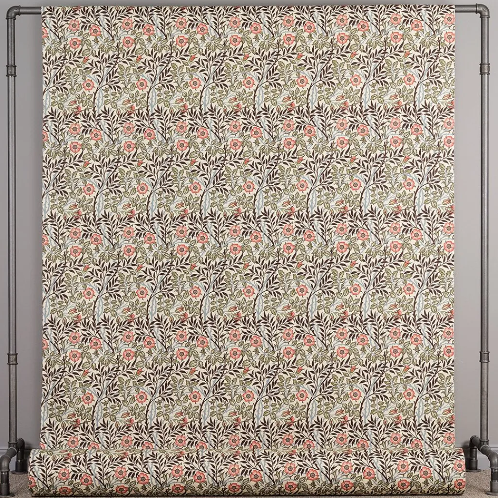 Nordisk Textil Arts & Crafts Tyger|Gardintyger Mönstrade|Sweet flower brun-grön tyg