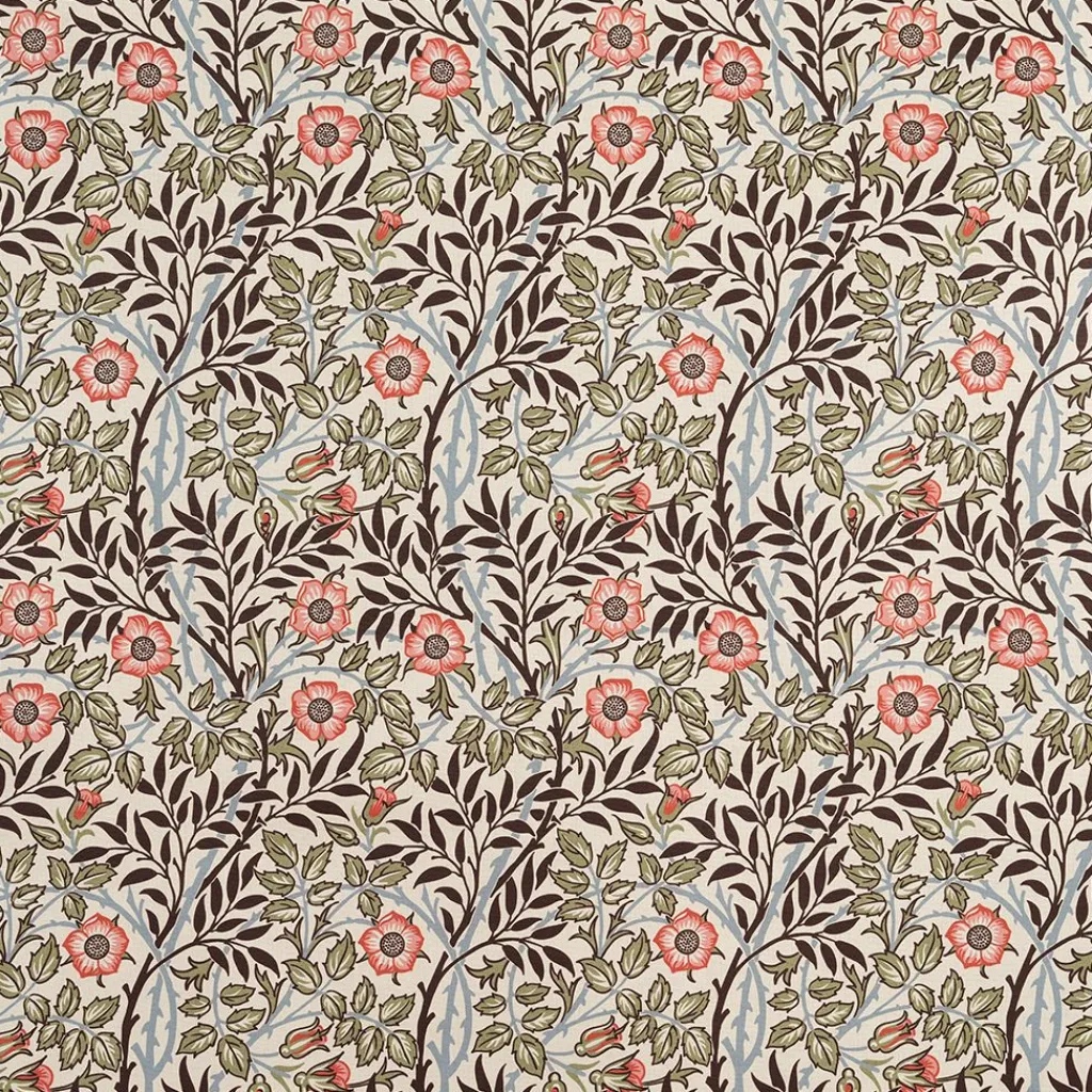 Nordisk Textil Arts & Crafts Tyger|Gardintyger Mönstrade|Sweet flower brun-grön tyg