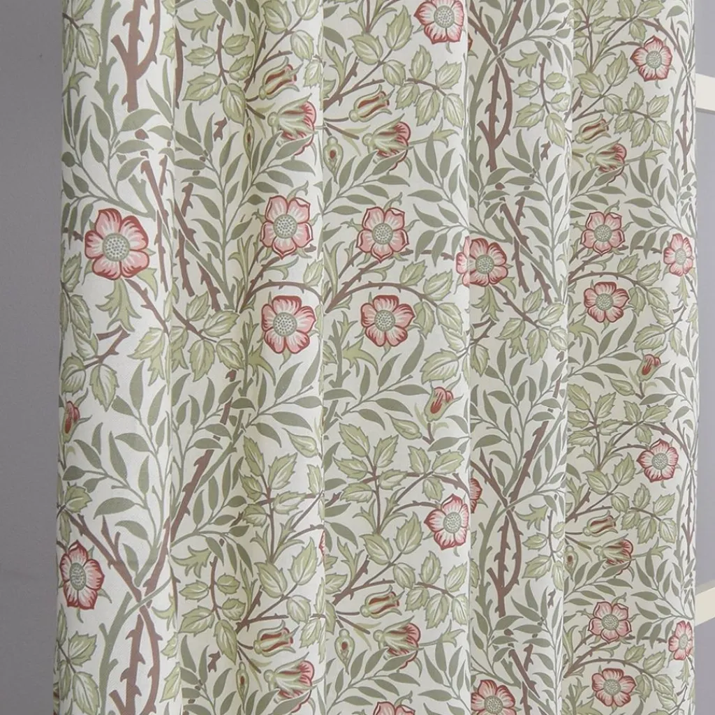 Nordisk Textil Gardiner Mönstrade|Sweet flower vinröd gardiner