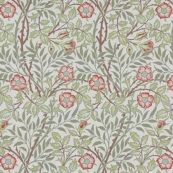 Arts & Crafts Tyger|Gardintyger Mönstrade|Sweet flower vinröd tyg