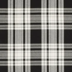 Rutor & Ränder|Tartan svart-vit skotskrutigt tyg