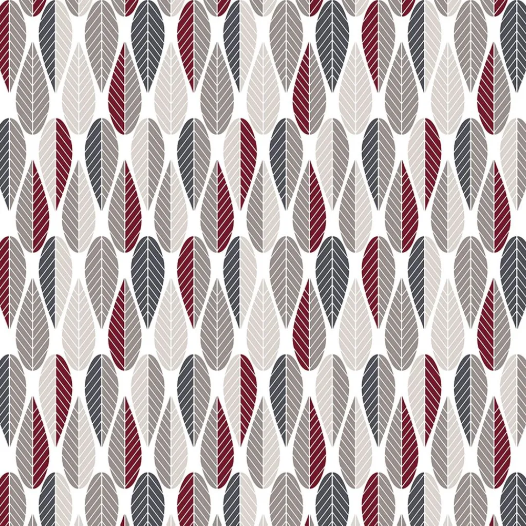 Arvidssons textil Textilvaxduk|Textilvaxduk Blader beige-vinröd