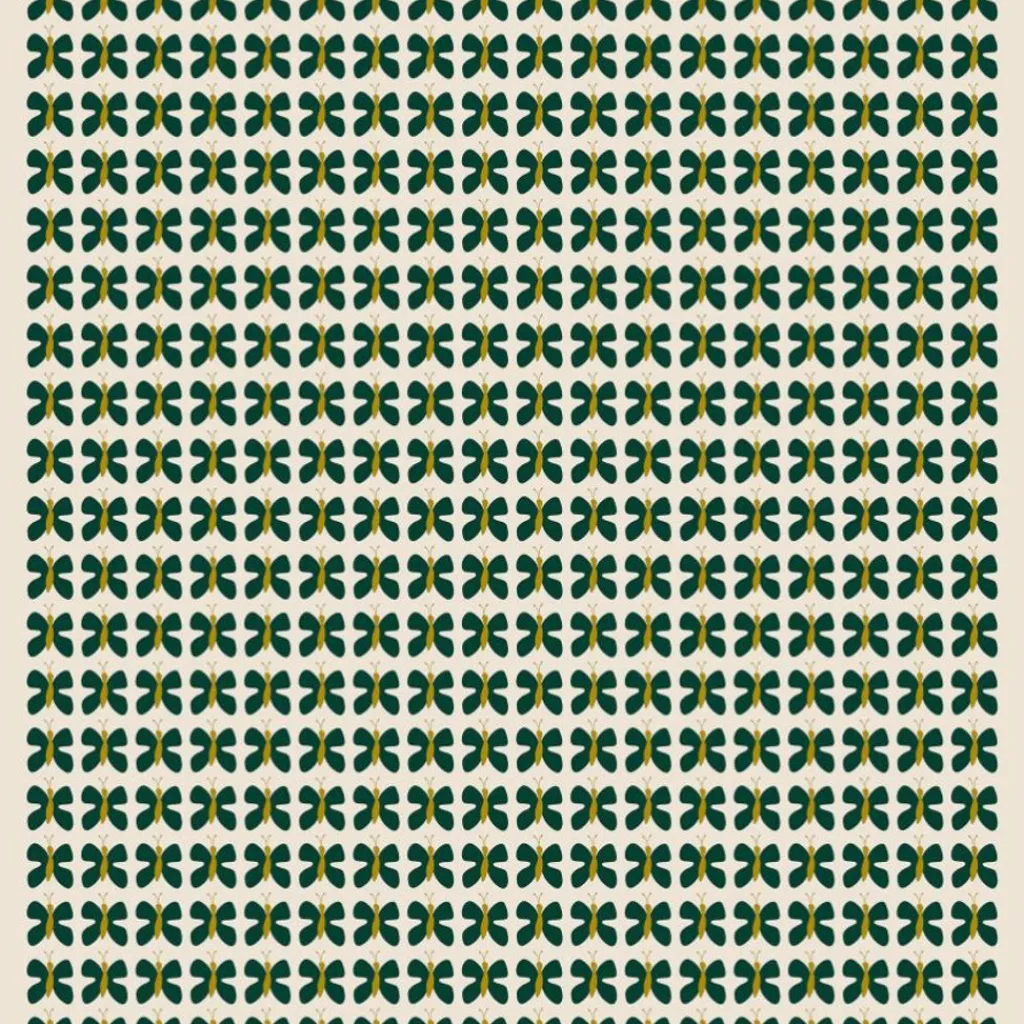 Arvidssons textil Textilvaxduk|Textilvaxduk Fjäril mini grön