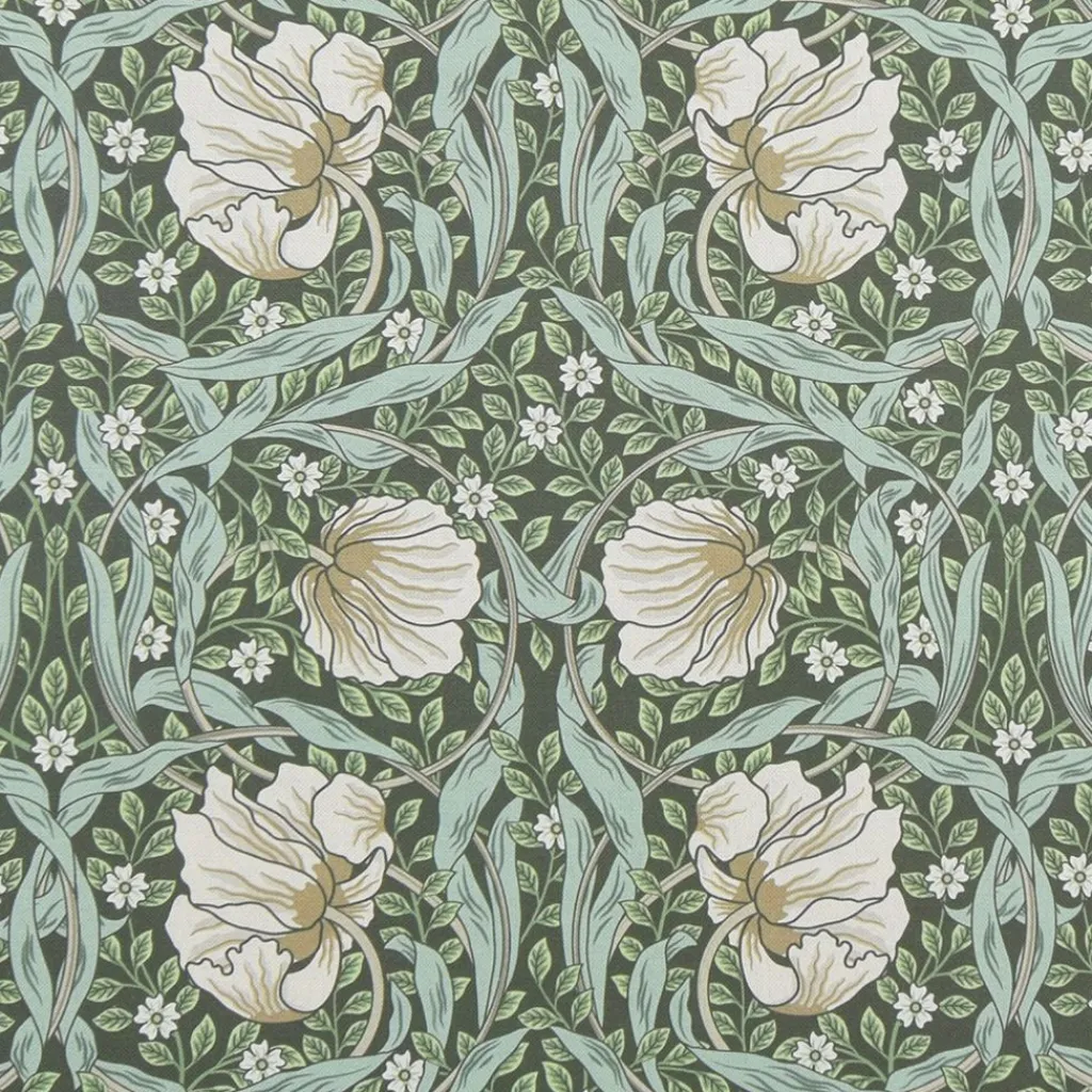 Textilvaxduk|Textilvaxduk Grace grön - Klassisk blommig Arts and Crafts design