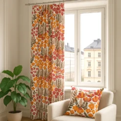Arvidssons textil Gardiner Mönstrade|Täppan rost gardiner