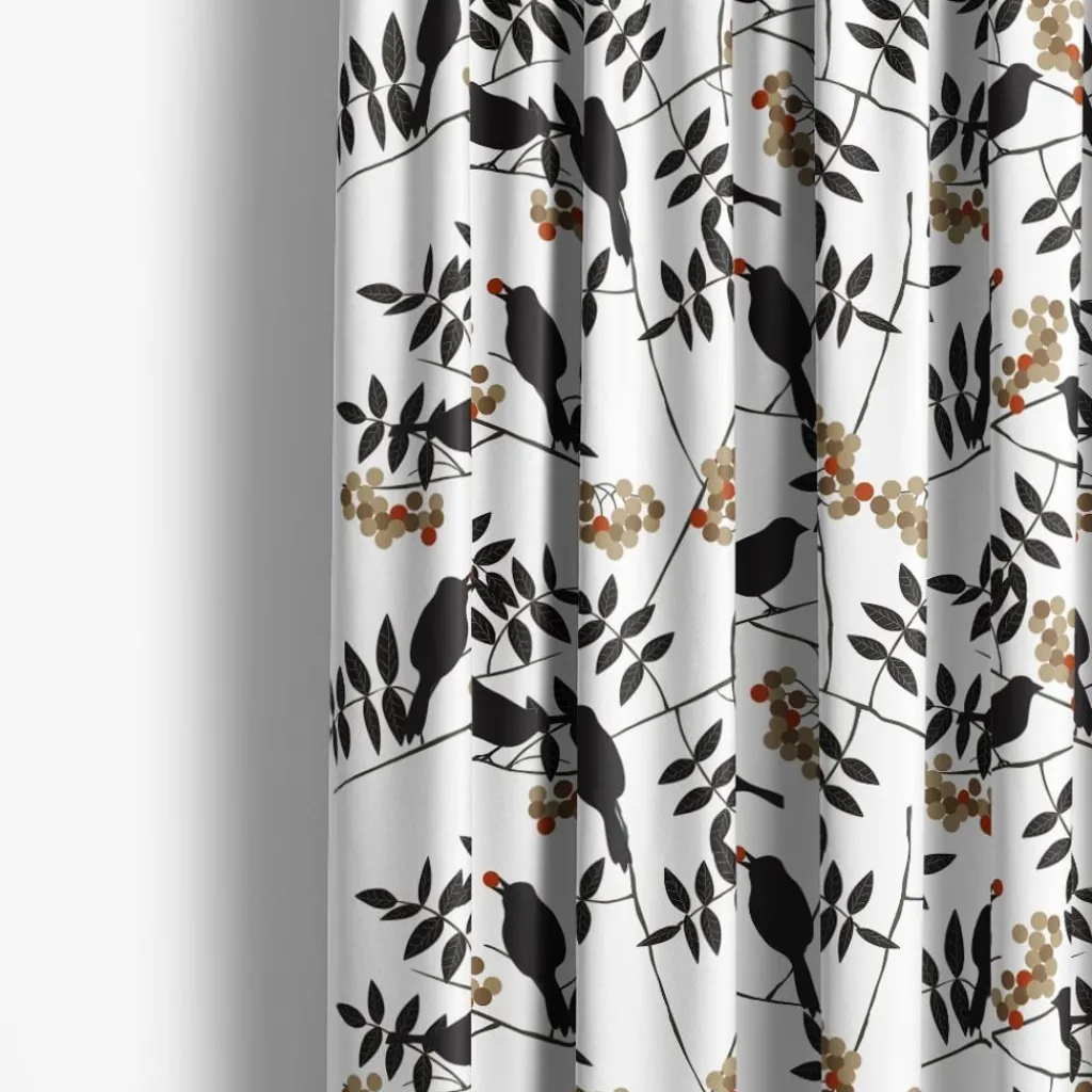 Arvidssons textil Gardiner Mönstrade|Trast i hast svart gardiner
