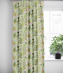 Arvidssons textil Gardiner Mönstrade|Trädgård grön gardiner