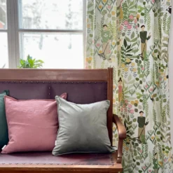 Arvidssons textil Gardiner Mönstrade|Trädgård grön gardiner