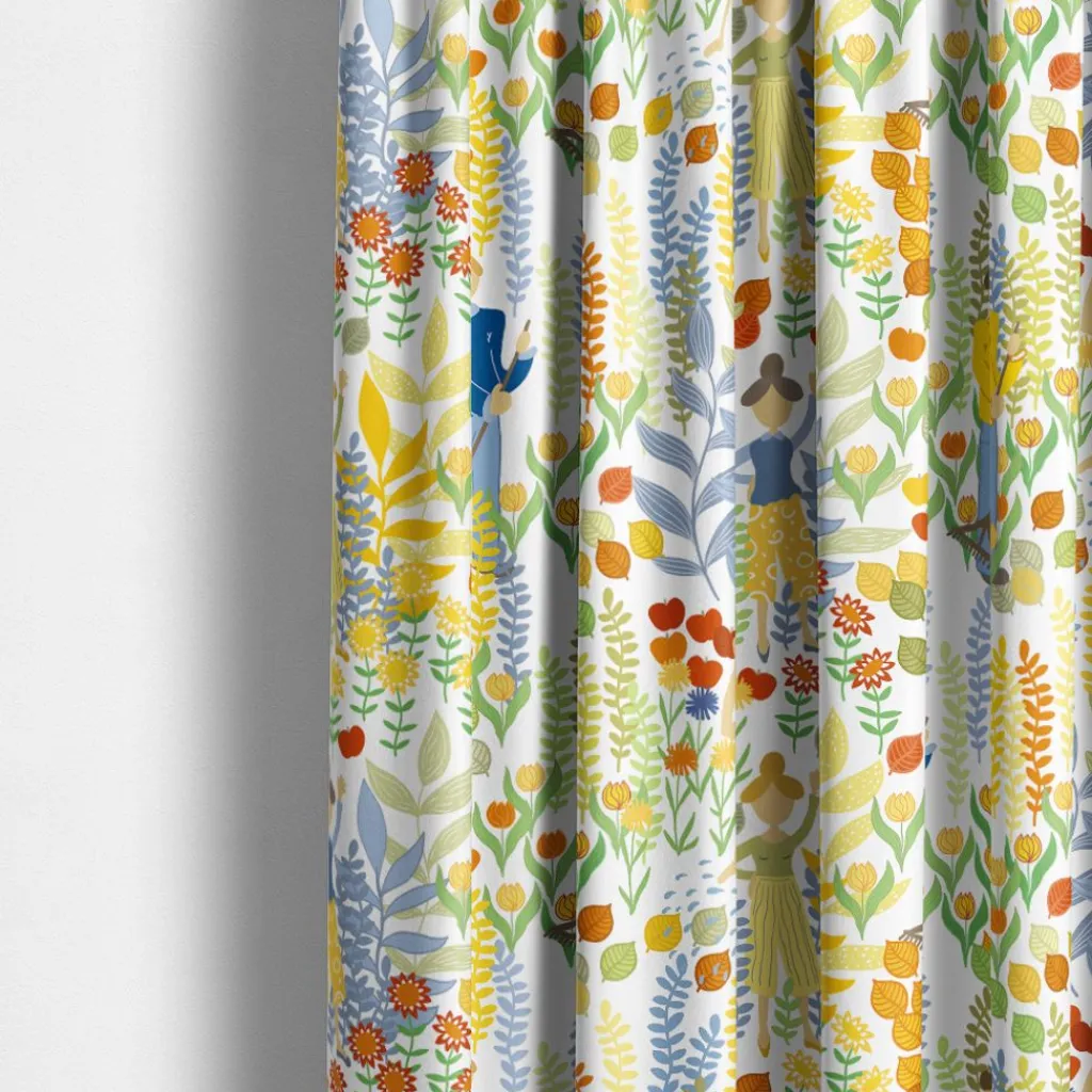 Arvidssons textil Gardiner Mönstrade|Trädgård multi halvlinne gardiner