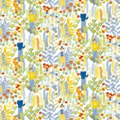 Arvidssons textil Gardintyger Mönstrade|Arvidssons Textil|Trädgård multi halvlinne tyg – Lekfull design med trädgårdsmotiv