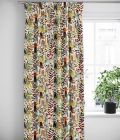 Arvidssons textil Gardiner Mönstrade|Trädgård orange-vit gardiner