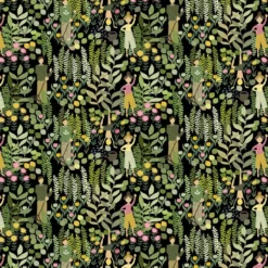 Arvidssons textil Gardintyger Mönstrade|Arvidssons Textil|Trädgård svart/grön tyg