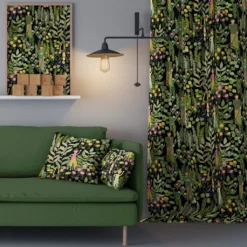 Arvidssons textil Gardintyger Mönstrade|Arvidssons Textil|Trädgård svart/grön tyg