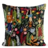 Arvidssons textil Mönstrade Kuddfodral|Trädgård svart/orange kuddfodral